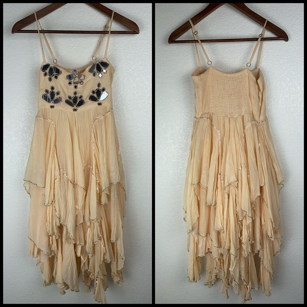 Free People ONE Mirrored Beaded Fairy Party Dress - Picture 4 of 16